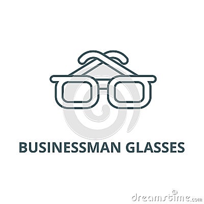 Businessman glasses line icon, vector. Businessman glasses outline sign, concept symbol, flat illustration Vector Illustration