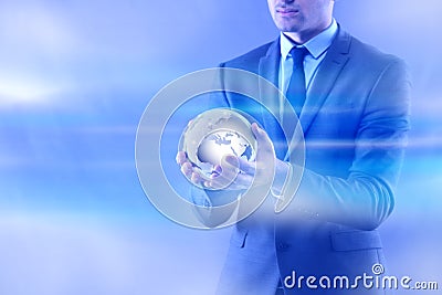 The businessman in globalisation global business concept Stock Photo