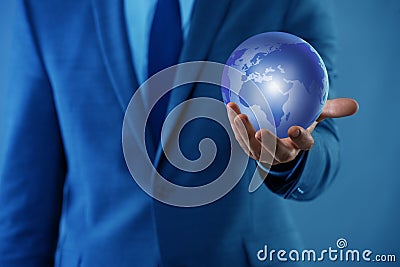 The businessman in globalisation global business concept Stock Photo