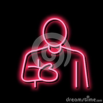 businessman greeting neon glow icon illustration Vector Illustration