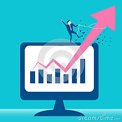 Businessman with growth concept Vector Illustration