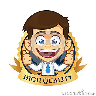 Businessman with guarantee icon Vector Illustration