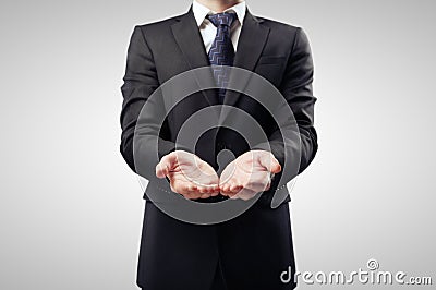 Businessman with hand Stock Photo