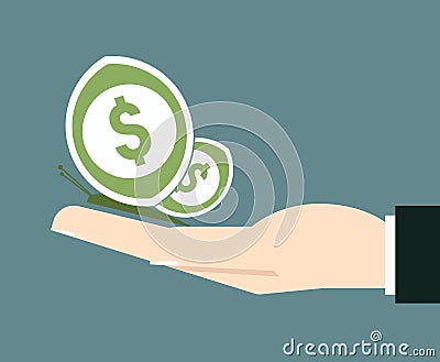 Businessman hand hold a money butterfly freedom in financial man Stock Photo