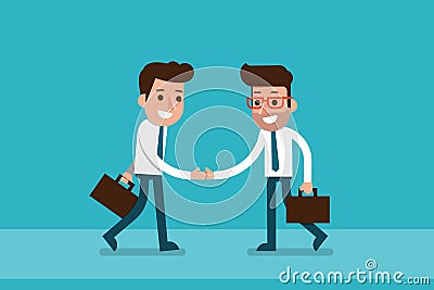 Businessman hand shaking. Vector Illustration