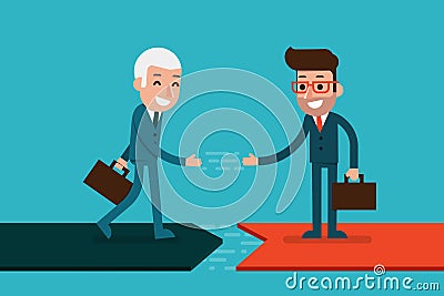Businessman hand shaking. Vector Illustration