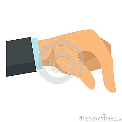 Businessman hand take icon, flat style Vector Illustration