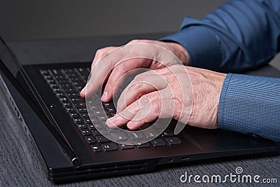 Businessman hands typing on keyboard Stock Photo