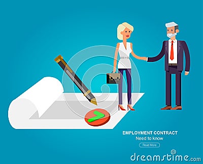 Businessman handshake on contract Cartoon Illustration