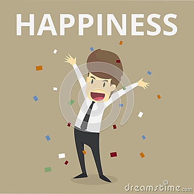 businessman happiness.Vector Esp10 Vector Illustration