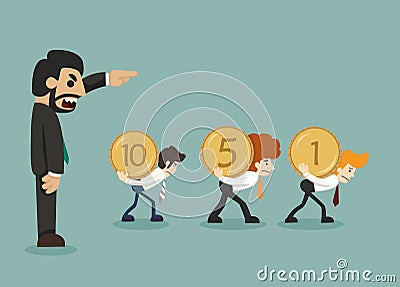 Businessman hard work Vector Illustration