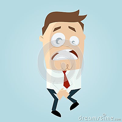 Businessman has to pee very urgently Vector Illustration