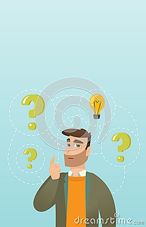 Businessman having business idea. Vector Illustration