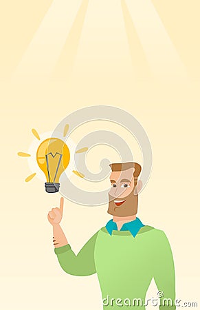 Businessman having business idea. Vector Illustration