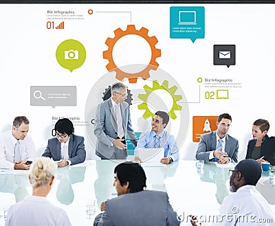 Businessman Having a Presentation About Teamwork Stock Photo