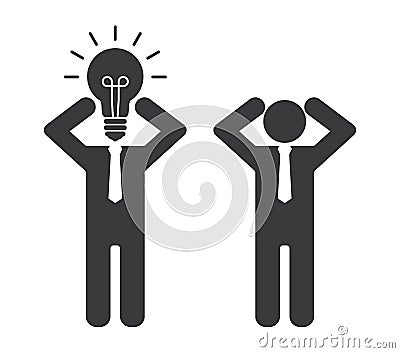 Businessman with head lightbulb Vector Illustration