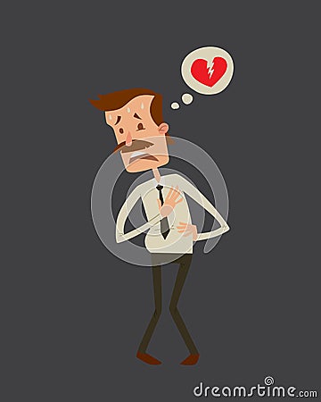 Businessman heart risk man heart attack stress infarct vector illustration smoking drinking alcohol harmful depression Vector Illustration