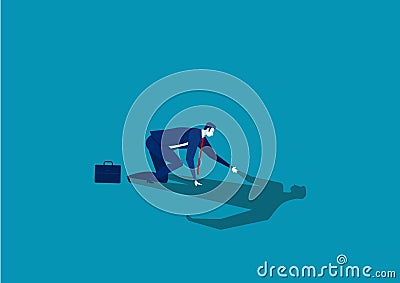 Businessman helping his own shadow to stand up.concept business fail vector Vector Illustration