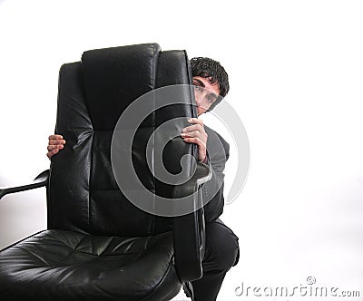 Businessman hiding Stock Photo