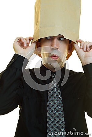 Businessman Hiding Stock Photo