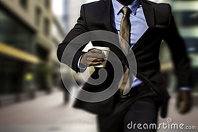 Businessman holding a coffee cup Stock Photo