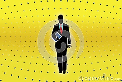 Businessman holding computer tablet Stock Photo