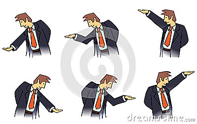 Businessman holding palm Vector Illustration