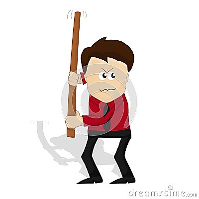 Angry worker character illustration Vector Illustration