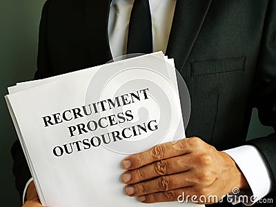 Man holds Recruitment Process Outsourcing RPO Stock Photo