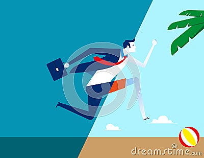 Businessman holiday and relax. Concept business vector illustration Vector Illustration