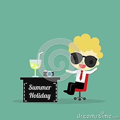 Businessman and holiday Vector Illustration