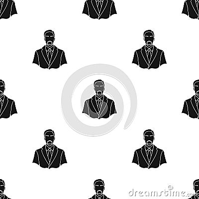 Businessman icon in black style isolated on white background. Money and finance pattern stock vector illustration. Vector Illustration