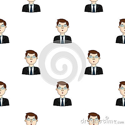 Businessman icon in cartoon style isolated on white. People of different profession pattern stock vector Vector Illustration