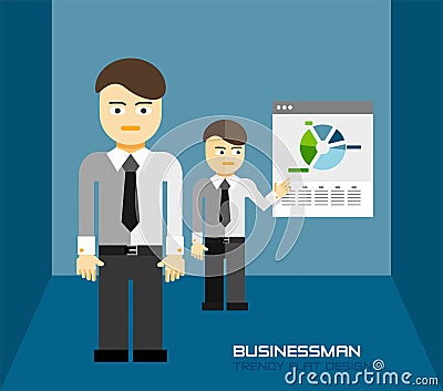 Businessman icon trendy flat design Vector Illustration