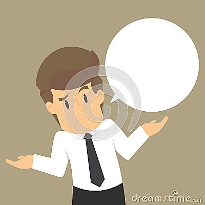 Businessman with the idea that argument Vector Illustration