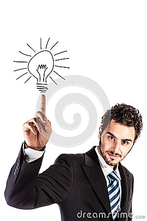 Businessman with an idea Stock Photo