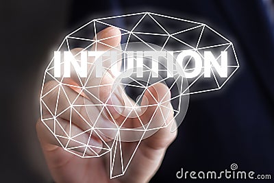 Businessman includes intuition. Stock Photo