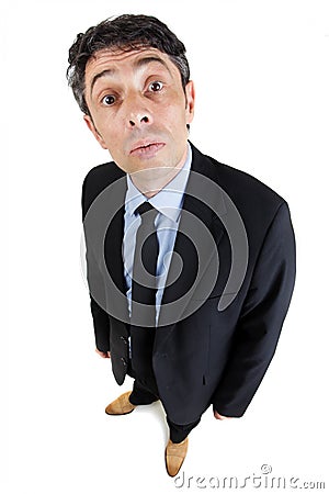 Businessman with an inquiring Stock Photo