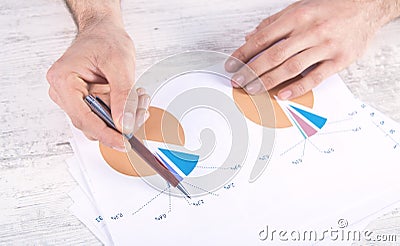 Businessman and investment analysis Stock Photo