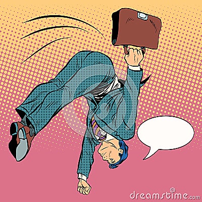 Businessman jump forward into the future Vector Illustration