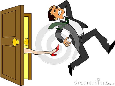Businessman Kicked Out Vector Illustration