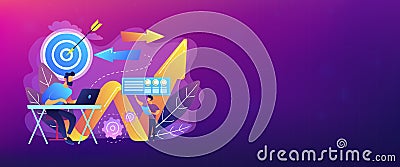 Business direction concept banner header. Vector Illustration