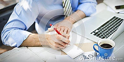 Businessman Laptop Technology Strategy Planning Working Concept Stock Photo