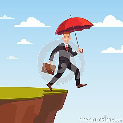 Businessman leap of faith concept Vector Illustration