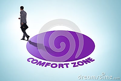 Businessman leaving his comfort zone Stock Photo