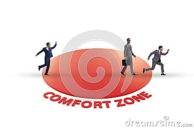 Businessman leaving his comfort zone Stock Photo
