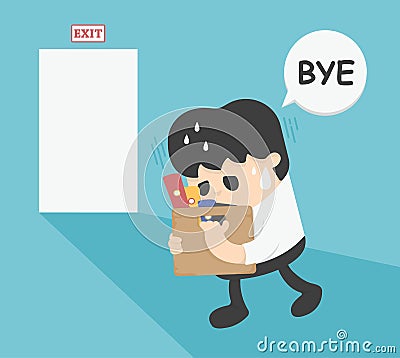 Businessman Leaving Job Vector Illustration