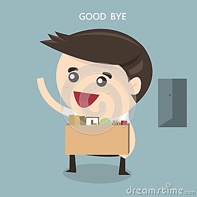 Businessman Leaving Job, vector, flat design Vector Illustration