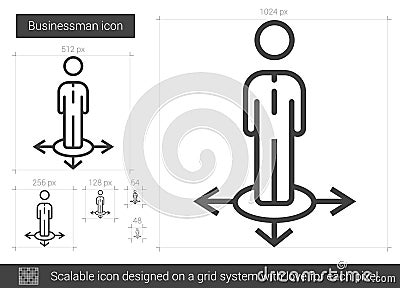 Businessman line icon. Vector Illustration