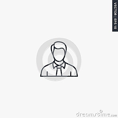 Businessman, linear style sign for mobile concept and web design Vector Illustration